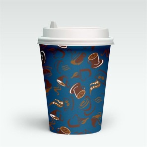 Eldobható nyomtatott papír kávéscsésze